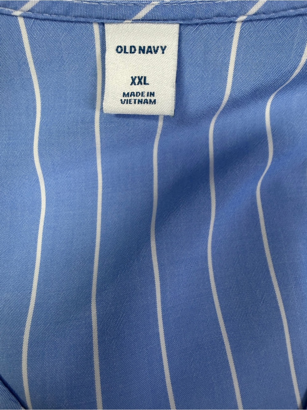 Old Navy Light Blue and White Pinstripe Blouse - Picture 3 of 3